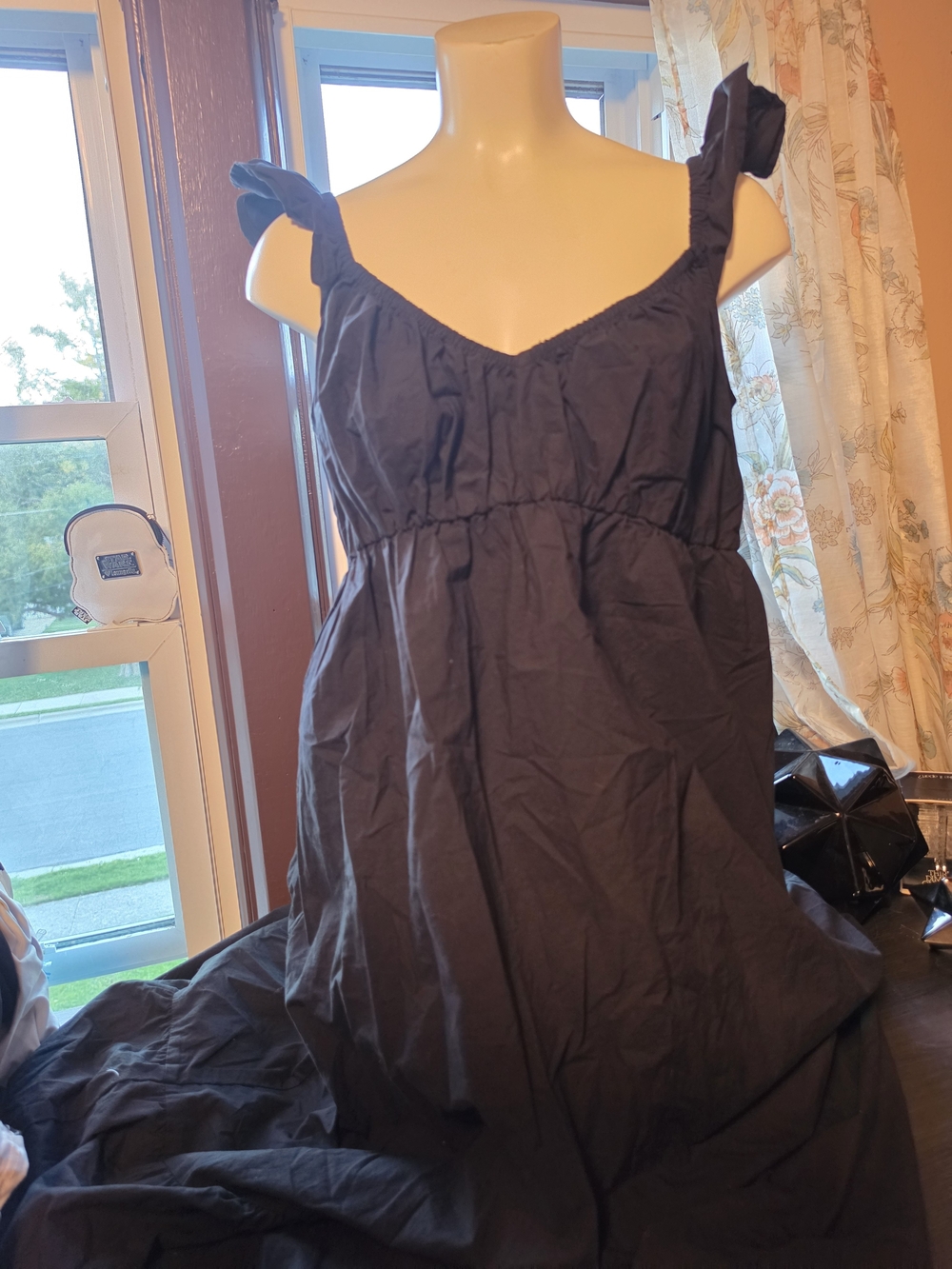 Universal Thread Black Sleeveless Tie-Shoulder Sundress